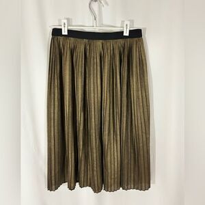 Ruff Hewn Grey Gold Shimmer Elastic Waist Skirt